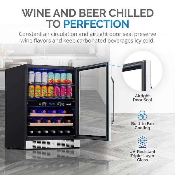 https://images.thdstatic.com/productImages/053607a2-d0dd-49f6-995d-9abd5987526a/svn/stainless-steel-newair-beverage-wine-combos-awb-400db-1d_600.jpg