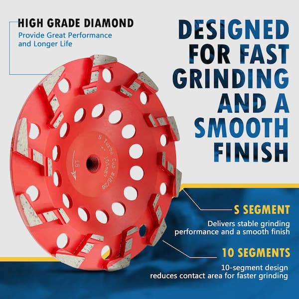 EDiamondTools 7 in. High Performance Aggressive Diamond Grinding