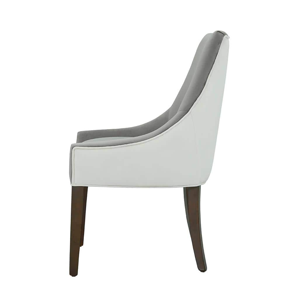 Elegant Transitional Jolie Side Chair with Smoke Gray Upholstery