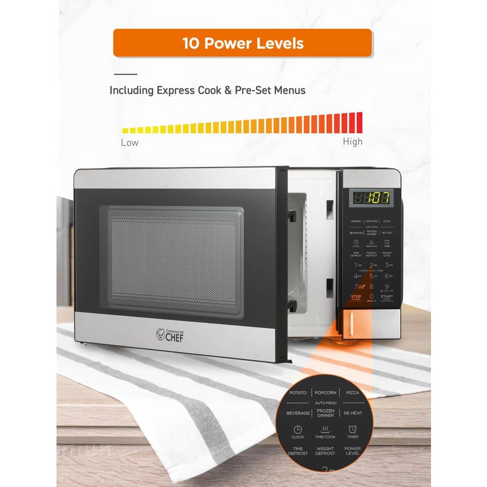 Compact Stainless Steel Microwave Oven for RV with Digital Display