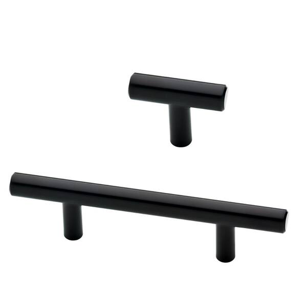 Solid Bar 3-3/4 in. (96 mm) Matte Black Cabinet Drawer Bar Pull