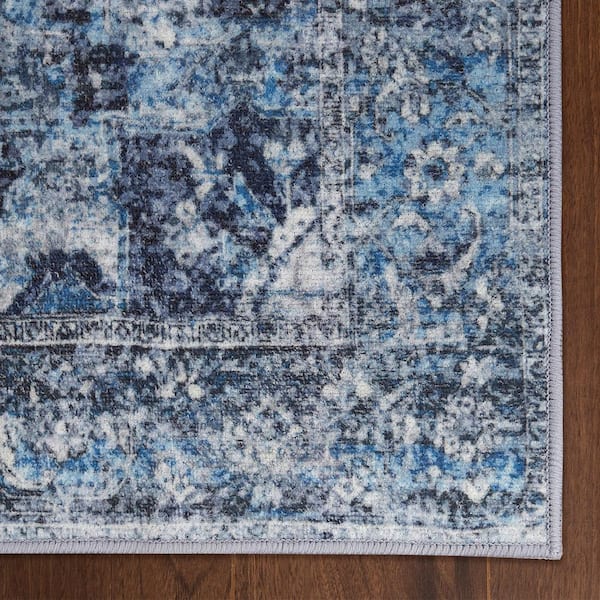 Doylestown Blue Area Rug  Dark blue rug, Distressed persian rug