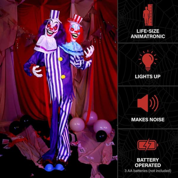 Haunted Hill Farm 5.6 ft. Animated LED Standing Double Headed