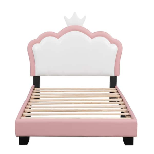 Pink Roof Wooden Twin Size House Bed with Trundle Kids Princess Bed with  Shelf - On Sale - Bed Bath & Beyond - 38386290