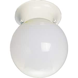 1-Light White Flushmount