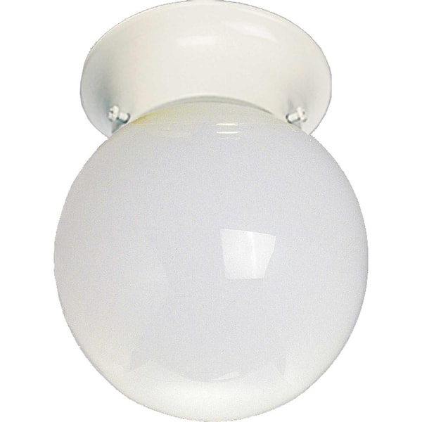 Volume Lighting 1-Light White Flushmount
