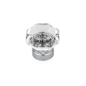 Montreuil Collection 1-3/8 in. (35 mm) Clear and Chrome Eclectic Cabinet Knob