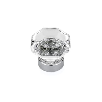 Montreuil Collection 1-3/8 in. (35 mm) Clear and Chrome Eclectic Cabinet Knob
