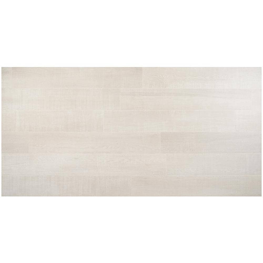 White 8" x 48" Matte Porcelain Wood Look Tile