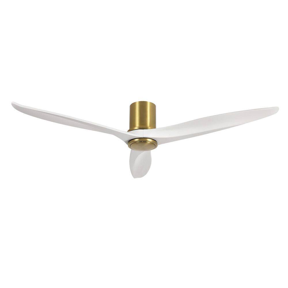 60 in. Modern White Solid Wood Blade Flush Mount Ceiling Fan with Remote control price history on PriceWatchPro