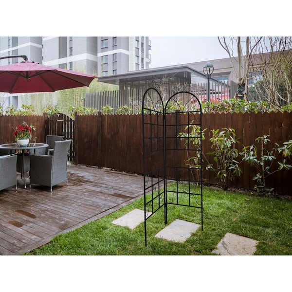 Unbranded - 72 in. x 19.6 in. Black Iron Garden Trellis Rustproof Trellis for Climbing Plants (2-Pack)