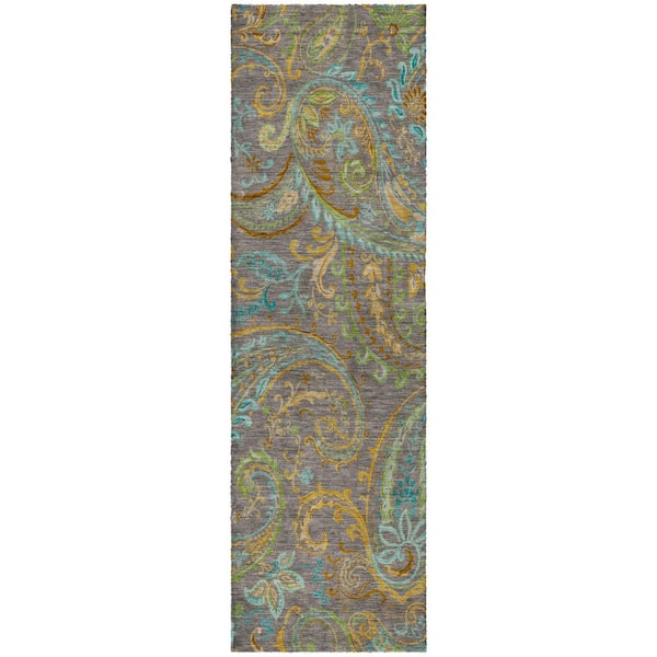 Dream Shag Premium Machine Washable Abstract ADS533 Taupe 2 ft. x 7 ft. Runner Rug