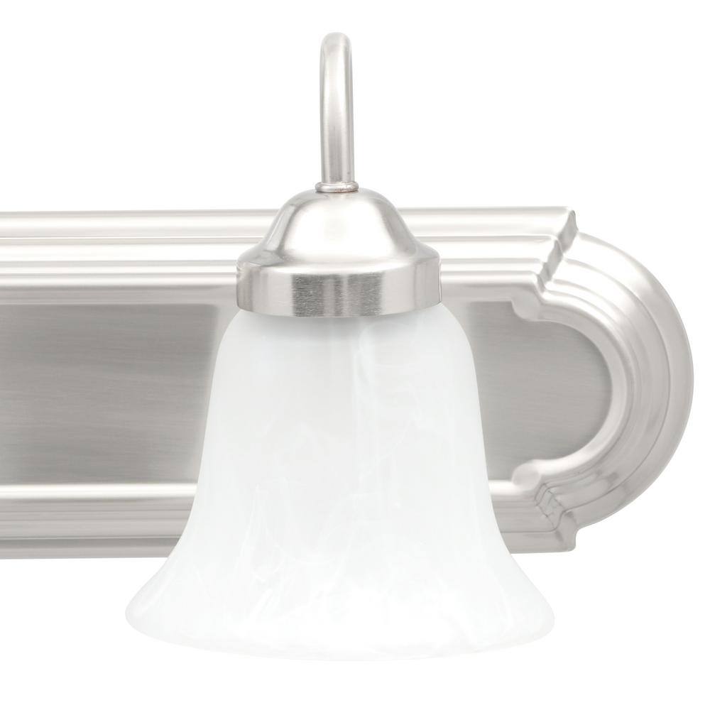 36-Inch Brushed Nickel Alabaster Glass 5-Light Vanity Fixture
