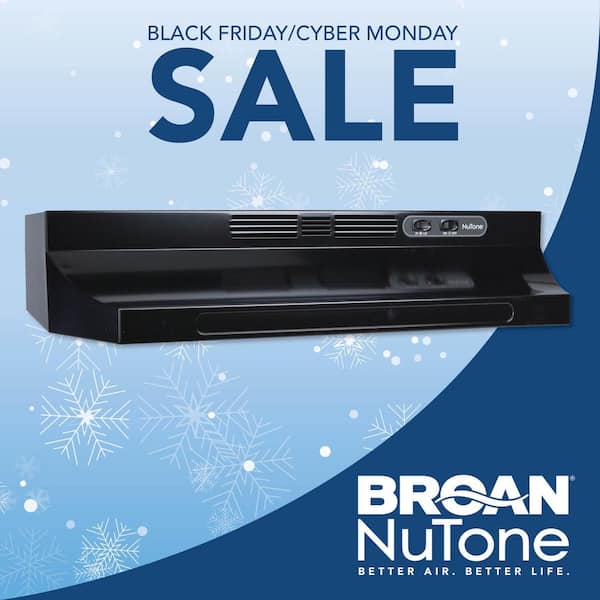 Broan-NuTone RL6200 Series 30 in. Ductless Under Cabinet Range Hood with Light in Black