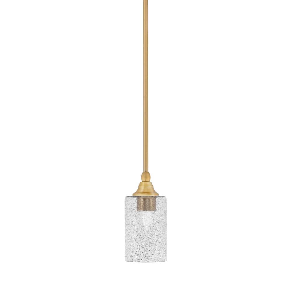 Sparta 100-Watt 1-Light New Age Brass Shaded Pendant Light Mini Pendant wit
