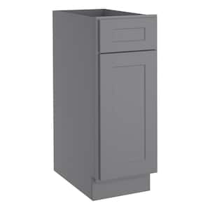 Newport Light Grey Plywood Shaker Style Stock 1-Door 1-Drawer Base Kitchen Cabinet (12 in. x 34.5 in. x 24 in.)