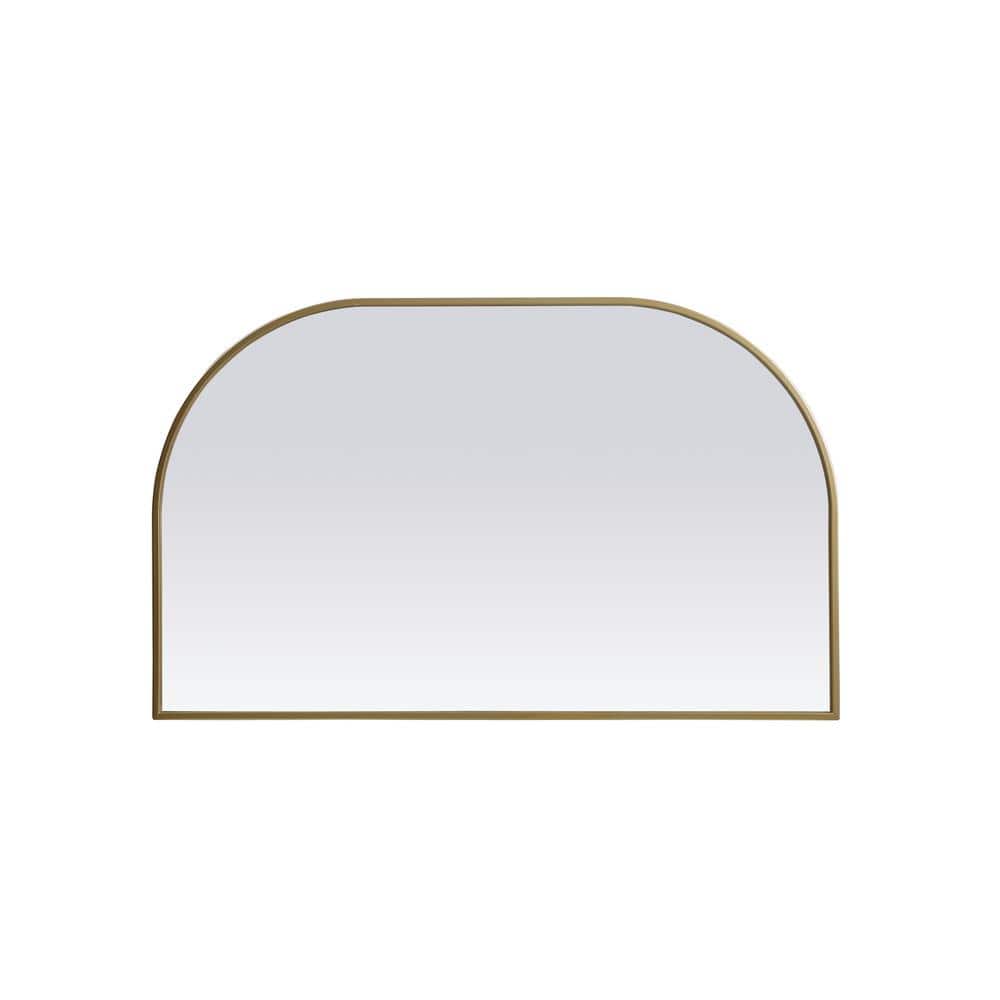 Simply Living 39 in. W x 24 in. H Arch Metal Framed Brass Mirror