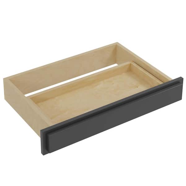 Home Decorators Collection Grayson 30 in. W x 17 in. D x 4.875 in. H Assembled Plywood Knee Drawer Cabinet in Deep Onyx with Soft Close