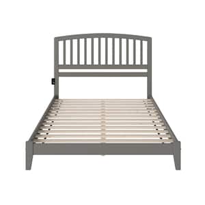 Richmond Grey King Solid Wood Frame Low Profile Platform Bed with Attachable USB Device Charger