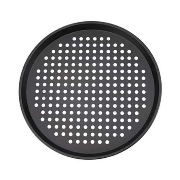 Nonstick Carbon Steel Pizza Pan with Holes Perforated Round Bakeware Tray for Home Restaurant Kitchen