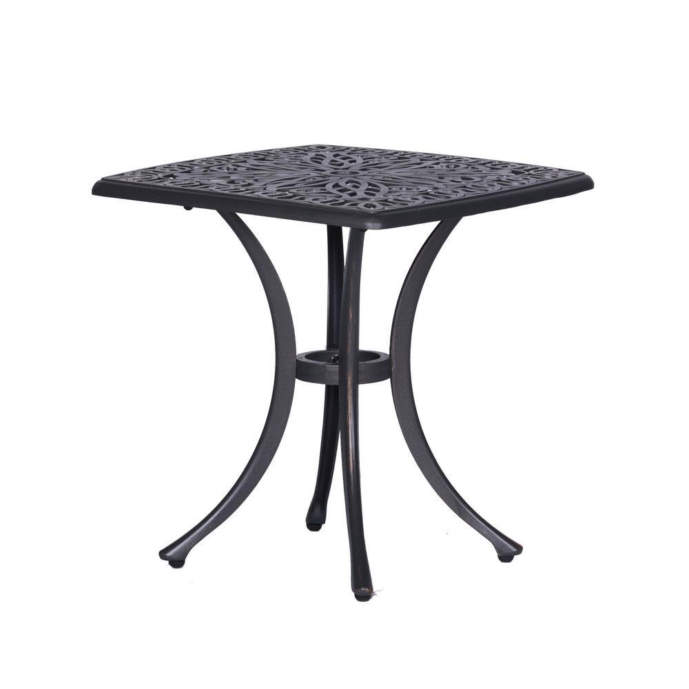 AUTMOON 21 in. Side Table in Gunmetal Gray, Outdoor End Table B01051512 ...