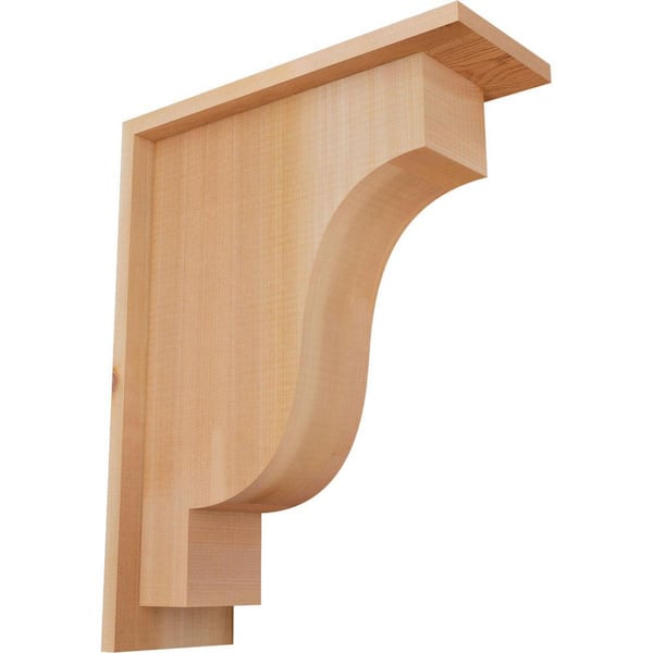 Ekena Millwork 5-1/2 in. x 14 in. x 18 in. Western Red Cedar Newport Smooth Corbel with Backplate
