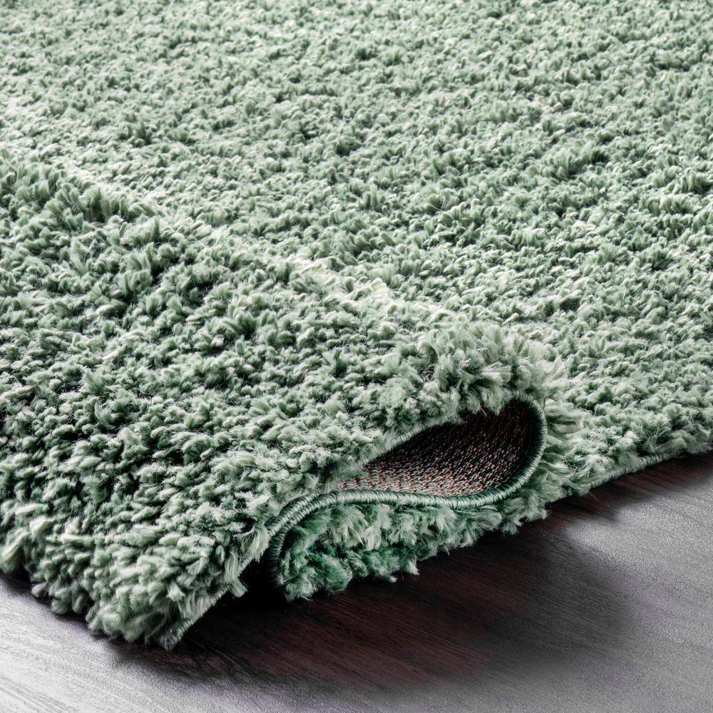 Kara Green Solid Shag 2' x 3' Synthetic Area Rug