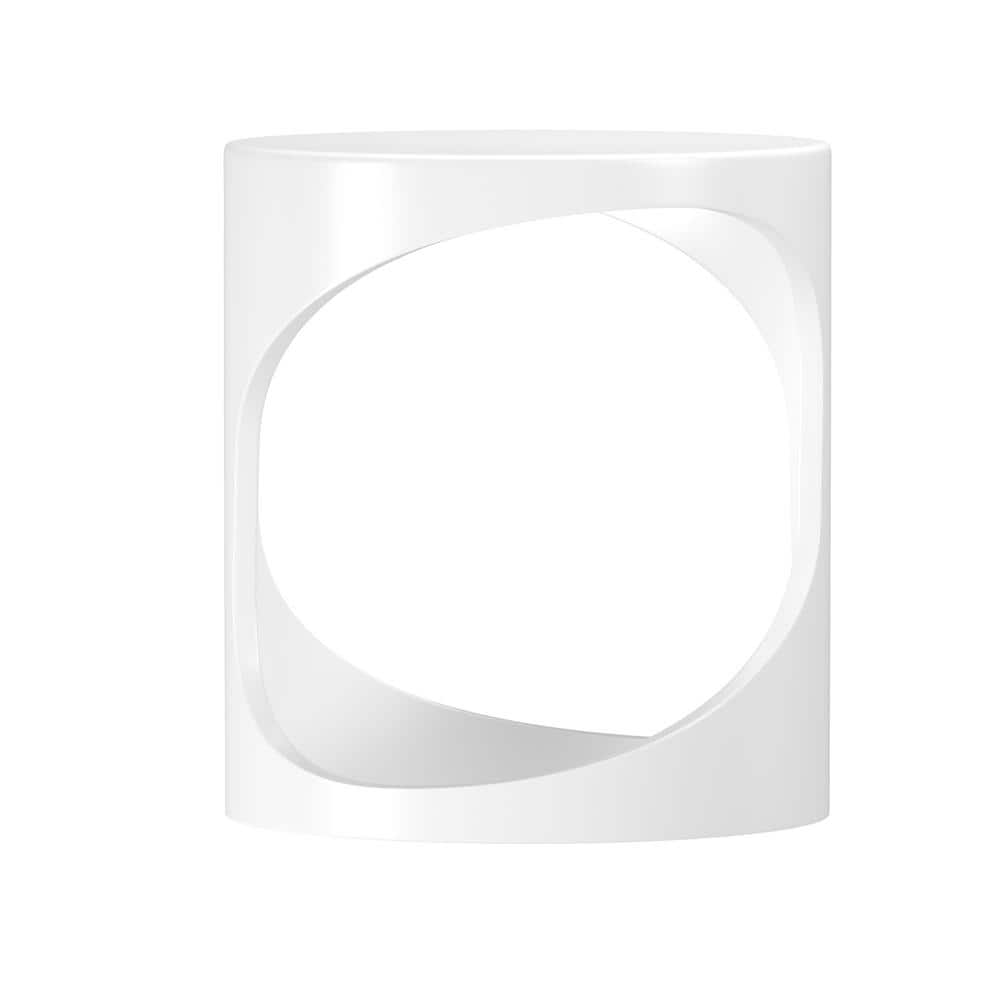 Glossy White Resin Oval Shower Stool