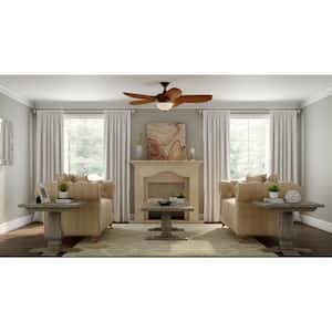 Altura 56 in. Indoor Gilded Espresso Ceiling Fan with Downrod, Remote and Reversible Motor; Light Kit Adaptable