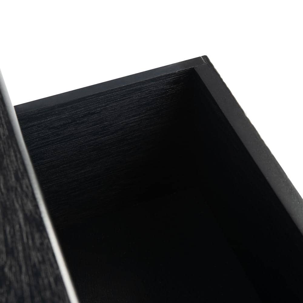 Ryder Black Striated 2-Drawer Console Table with Storage