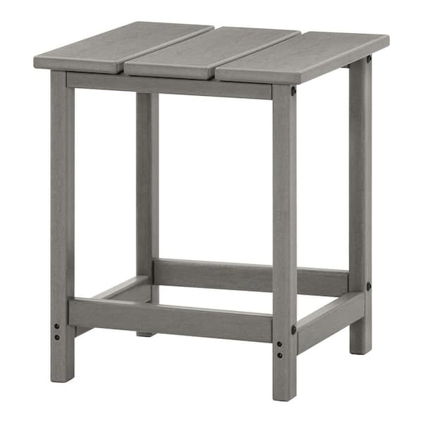 Seaside Bluff HDPE All-Weather 15.5 in. Square Accent Table Gray