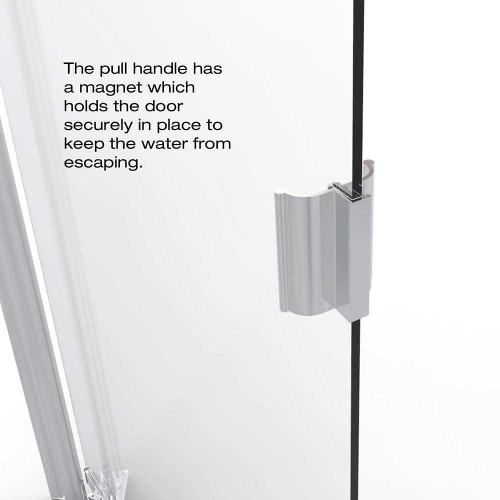 Armon 28" x 66" Chrome Semi-Frameless Pivot Shower Door