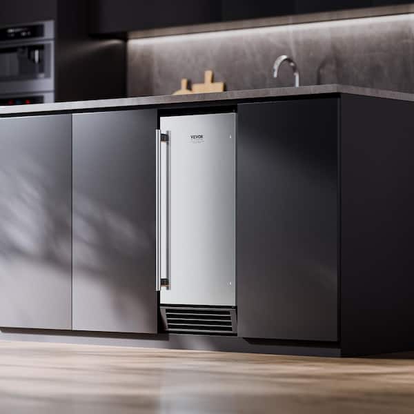 Undercounter Built-In Ice Maker 50 lbs/Day 22. 4 in. W Grey Ice Maker Machine with Drain Pump Full Size Cubes