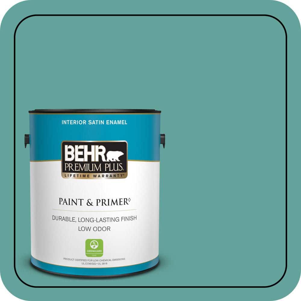 1 gal. #M450-5 Aqua Rapids Satin Enamel Low Odor Interior Paint & Primer price history on PriceWatchPro