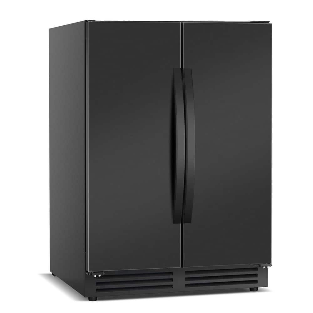 23.42 in. Dual Zone 180-Cans Beverage Refrigerator in Black Stainless Steel Built in Beer Cooler w/ 5-Removable Shelves price history on PriceWatchPro