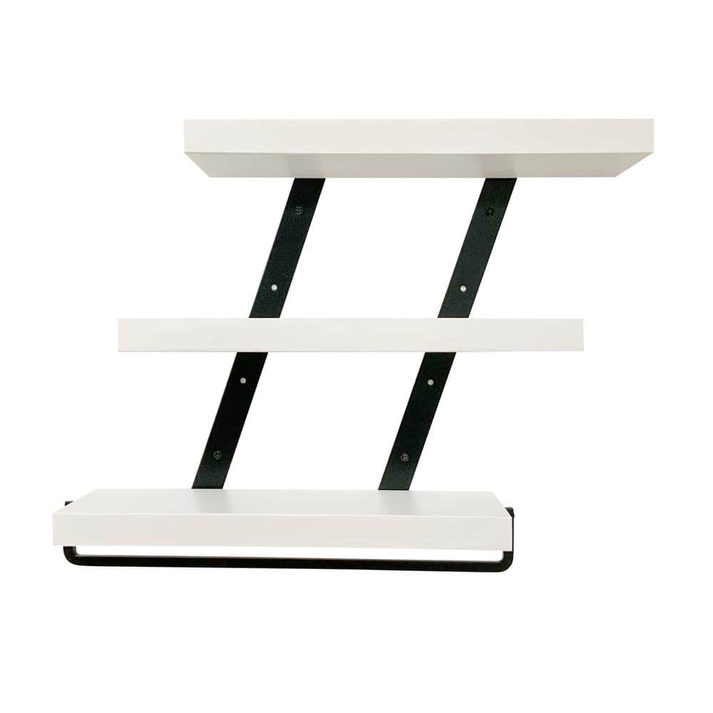 Industrial 3tier 5.5 in. x 20 in. x 23 in. White Pine Wood Floating