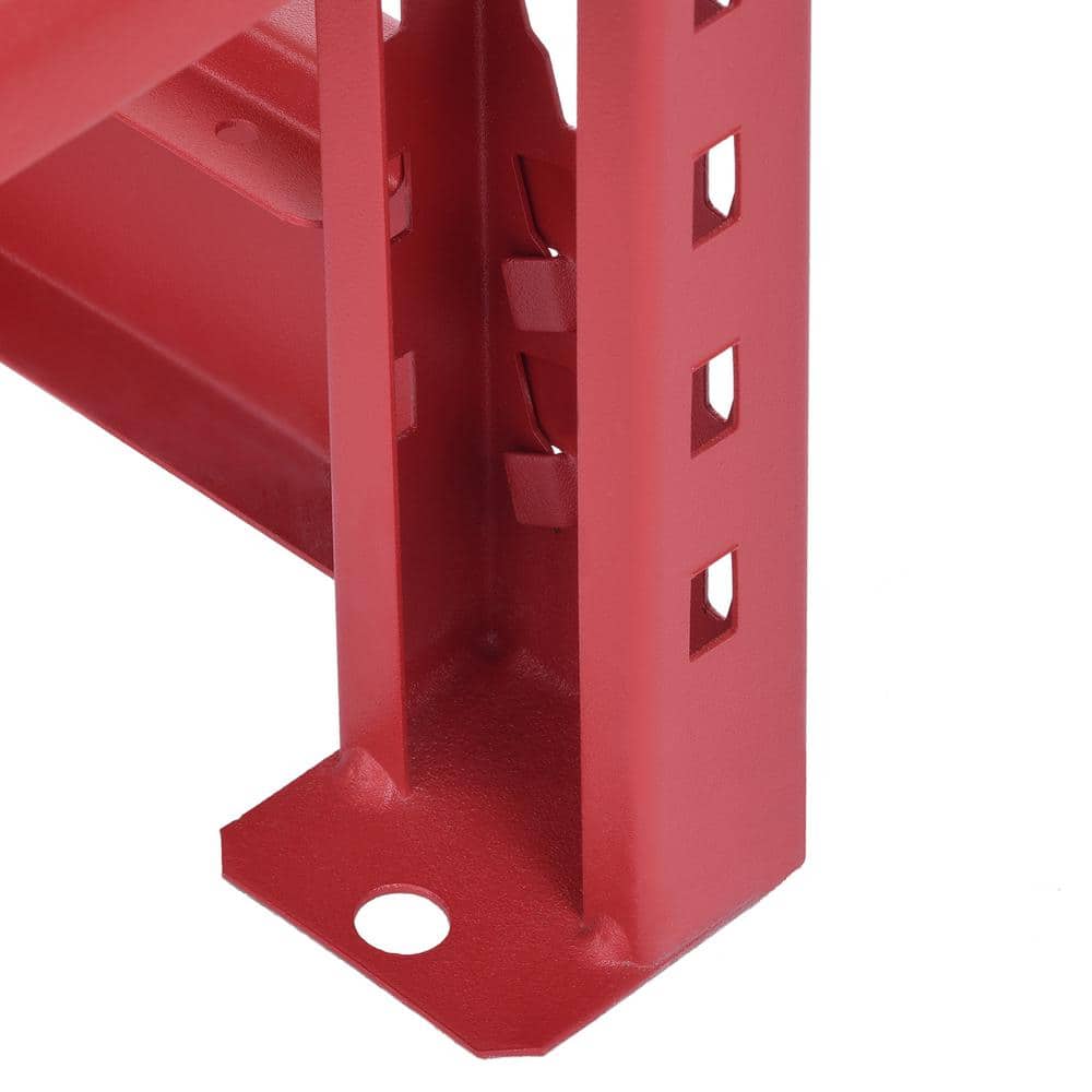 Image 3 - Husky N2W772478W4R 4-Tier Industrial Duty Steel Freestanding Garage Storage Shelving Unit in Red (77 in. W x 78 in. H x 24 in. D), 15 AMP, 4500 RPM