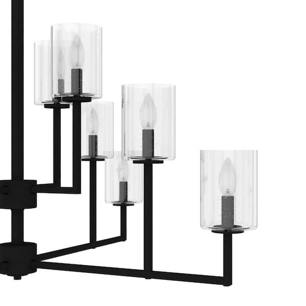 Hunter Kerrison 12-Light Satin Black Transitional Led Chandelier