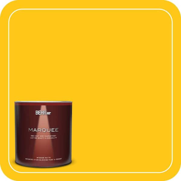 BEHR MARQUEE 1 qt. #P300-7 Unmellow Yellow Matte Interior Paint & Primer