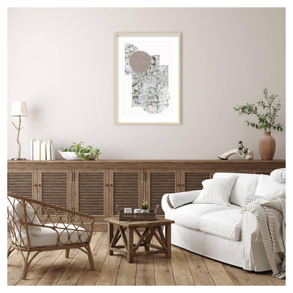 Direction II Svelte Natural Framed Abstract Wall Art Print