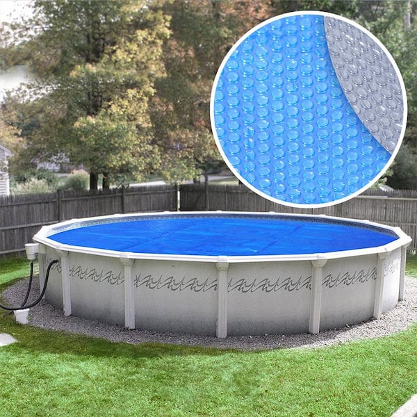 Robelle Heavy-Duty Space Age 24 ft. Round Blue/Silver Above Ground Pool  Solar Cover 24S-8SBD BOX-K - The Home Depot