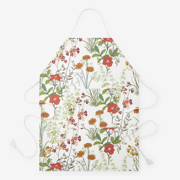 The Company Store Jardin White Multi 1-Size Apron