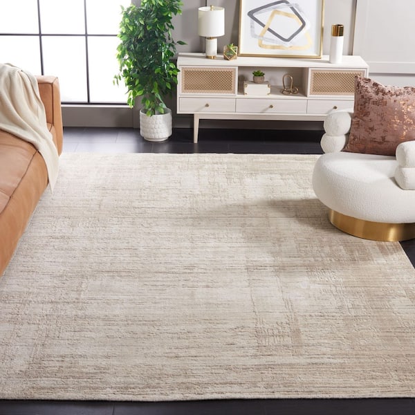 Mirage 6 ft. x 9 ft. Beige/Gray Solid Color Area Rug