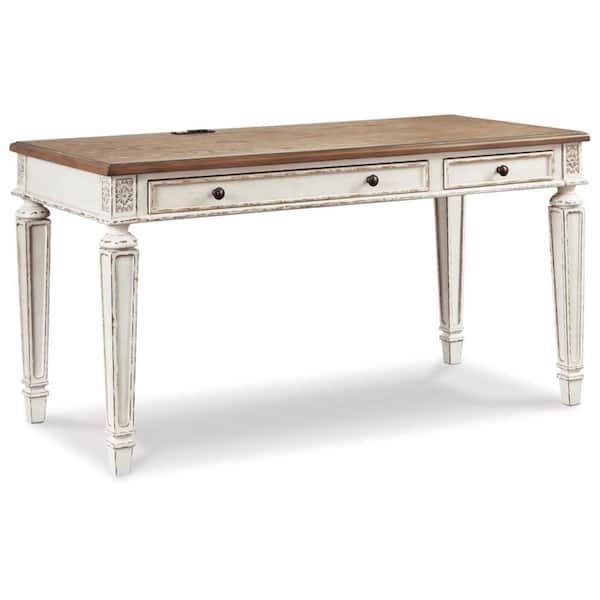 Ashley ライティングビューロ　デスク Signature DESIGN BY ASHLEY Realyn 60 in. Rectangular White/Brown 2