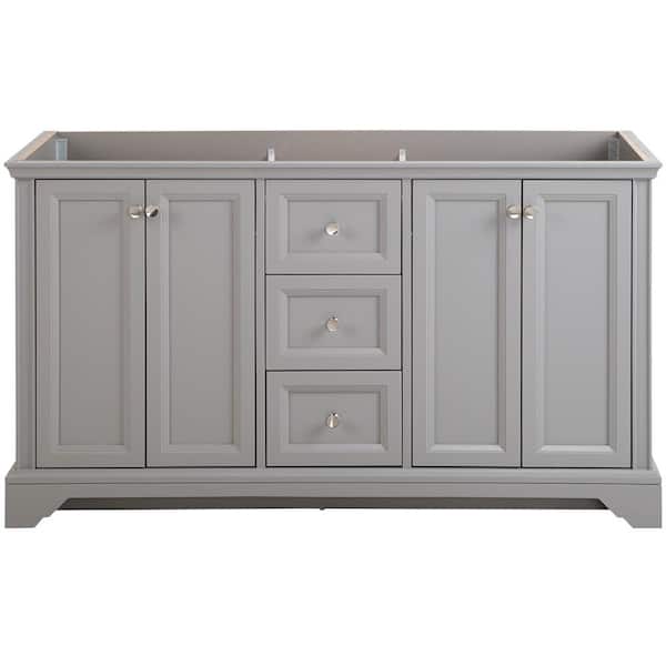 Home Decorators Collection Stratfield 60.08 in. W x 21.69 in. D x 34.25 in. H Bath Vanity Cabinet Only in Sterling Gray