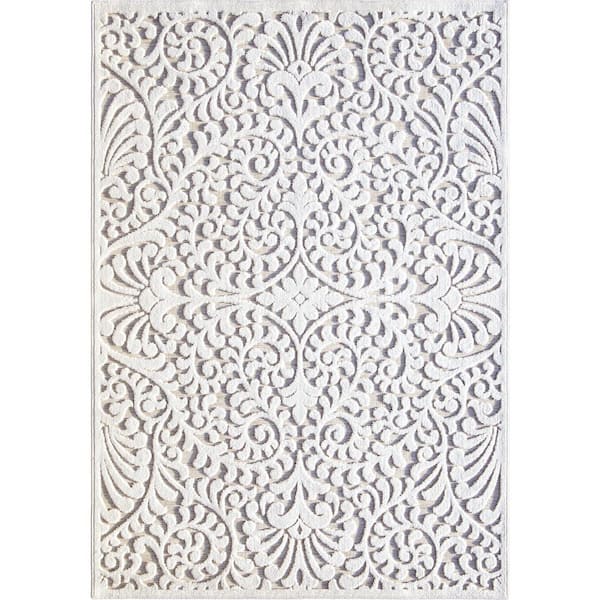 My Texas House Bluebonnets Beige 5 ft. x 8 ft. Indoor/Outdoor Area Rug