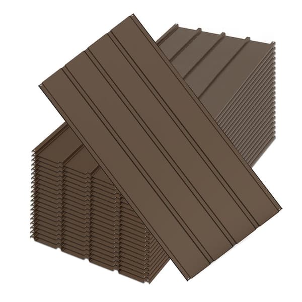 25-Pieces 60 in. W x 20 in. H Metal Garden Galvanized Roofing Metal Siding Panels with Steel Screws for Pergola Shed