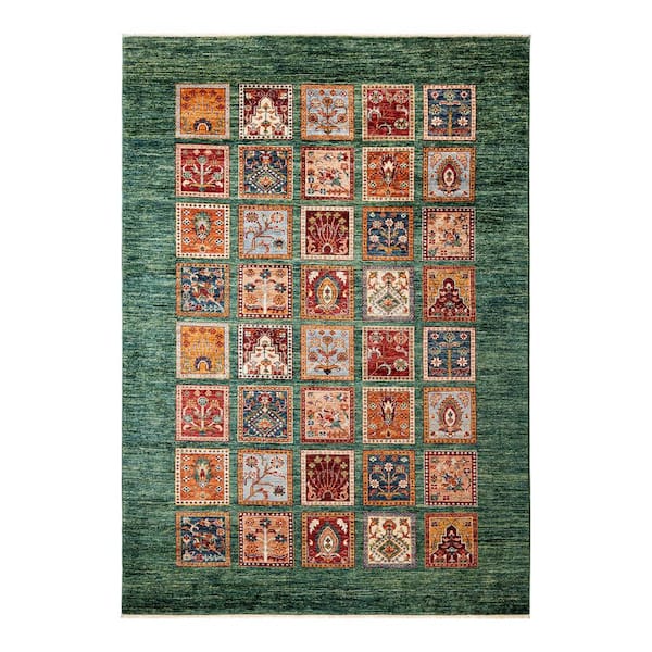 Solo Rugs One-of-a-Kind Traditional Green 6 ft. x 8 ft. Hand Knotted Tribal Area Rug