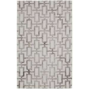 Ivory and Taupe 2 ft. x 3 ft. Geometric Area Rug