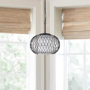 Lansing 3-Light Black Lantern Chandeliers with Crystal Shade